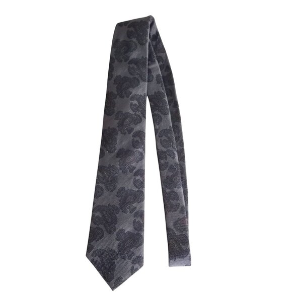 Vintage Damon Levy's Nashville Blue Paisley Woven 100% Silk Neck Tie USA Made - Picture 4 of 7